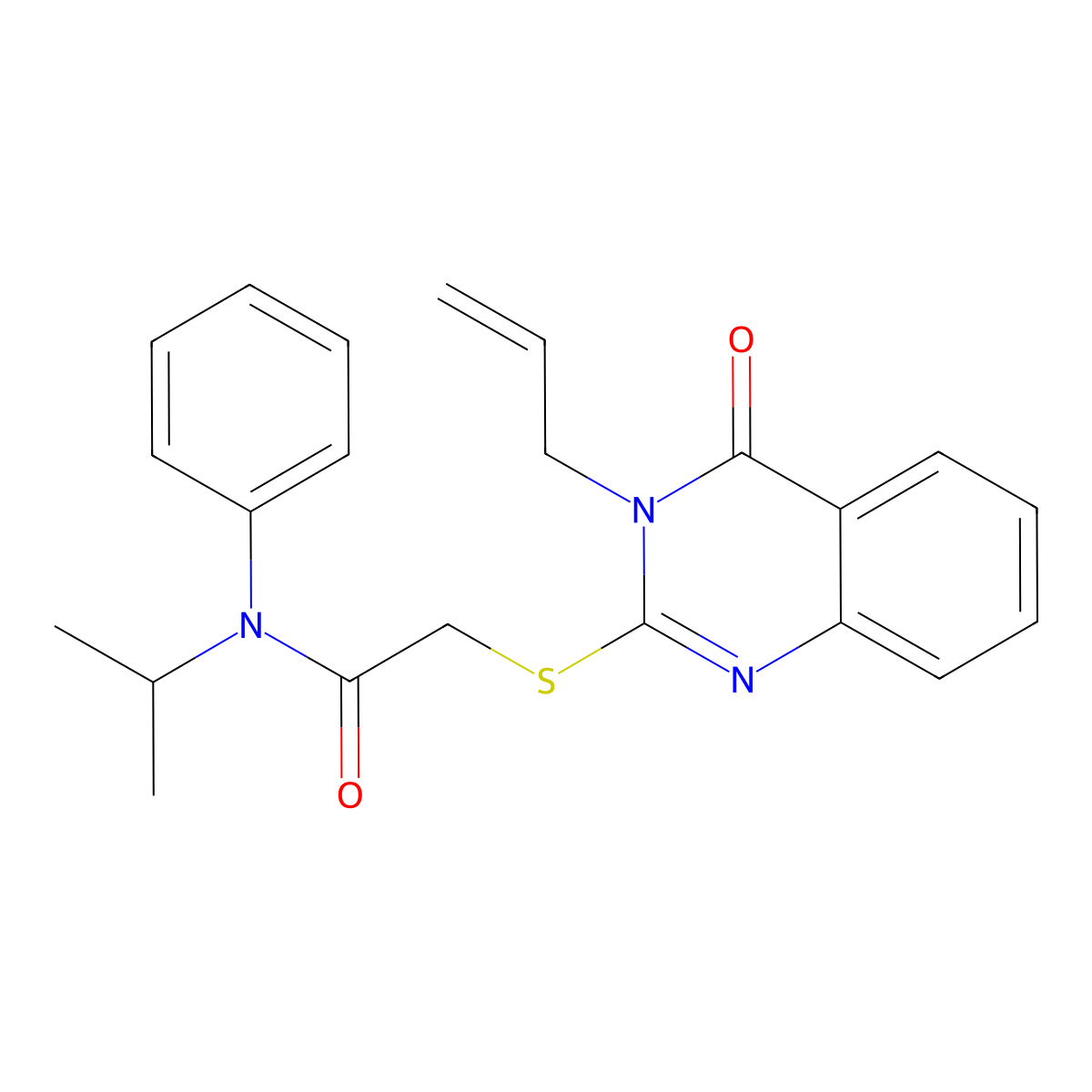2-{[4-oxo-3-(prop-2-en-1-yl)-3,4-dihydroquinazolin-2-yl]sulfanyl}-N-phenyl-N-(propan-2-yl)acetamide molecular structure, CAS 313395-96-9
