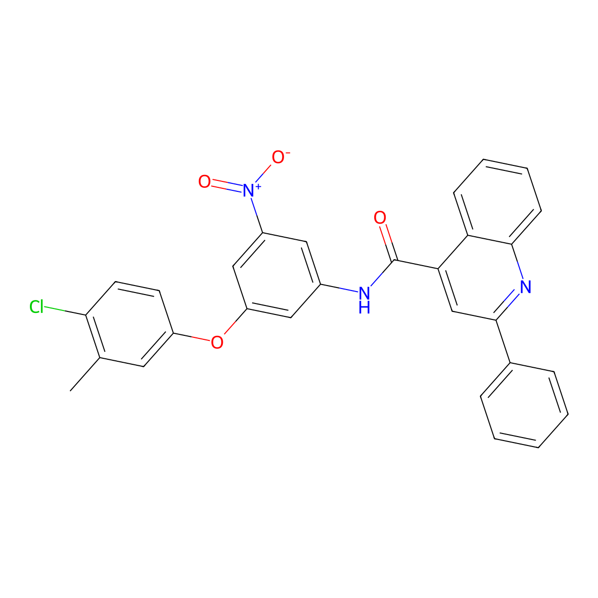N-[3-(4-chloro-3-methylphenoxy)-5-nitrophenyl]-2-phenylquinoline-4-carboxamide molecular structure, CAS 313397-00-1