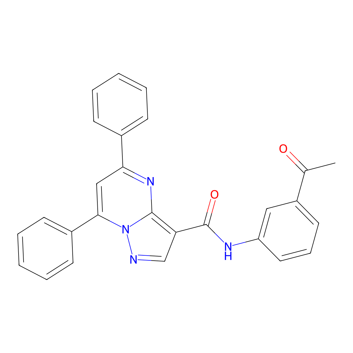 N-(3-acetylphenyl)-5,7-diphenylpyrazolo[1,5-a]pyrimidine-3-carboxamide molecular structure, CAS 313397-16-9