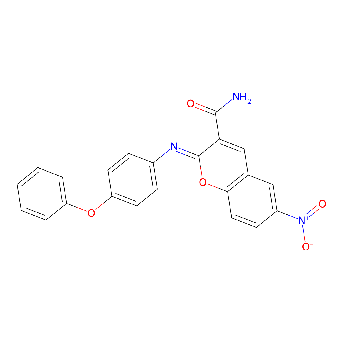 (2Z)-6-nitro-2-[(4-phenoxyphenyl)imino]-2H-chromene-3-carboxamide molecular structure, CAS 313397-62-5