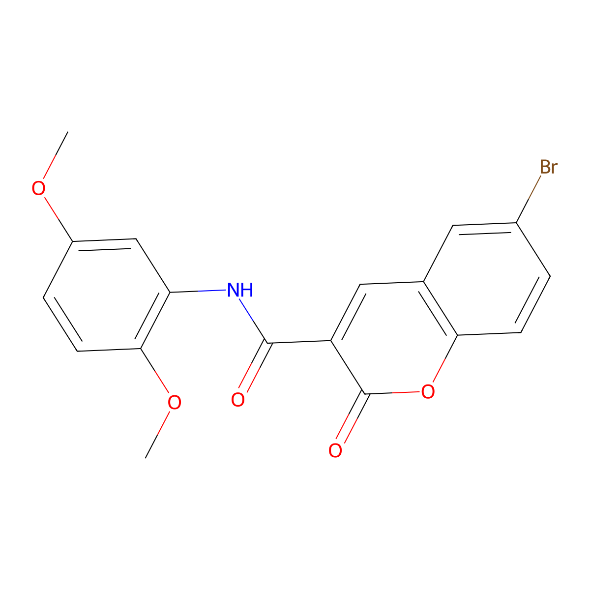 6-bromo-N-(2,5-dimethoxyphenyl)-2-oxo-2H-chromene-3-carboxamide molecular structure, CAS 313398-12-8