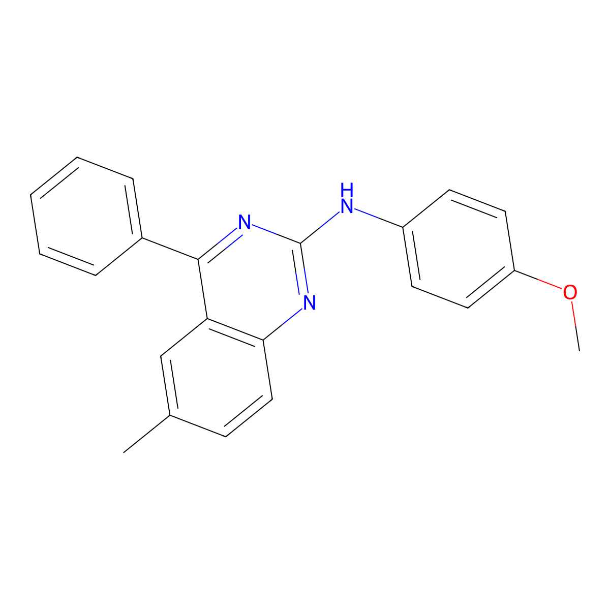N-(4-methoxyphenyl)-6-methyl-4-phenylquinazolin-2-amine molecular structure, CAS 313398-27-5