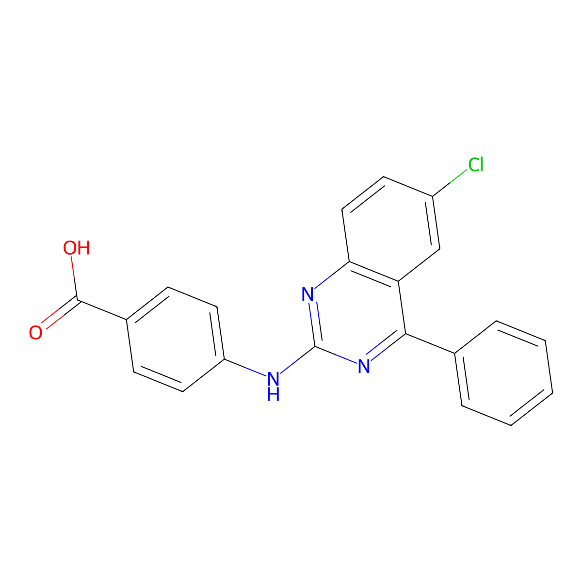 4-[(6-Chloro-4-phenylquinazolin-2-yl)amino]benzoic acid molecular structure, CAS 313398-28-6