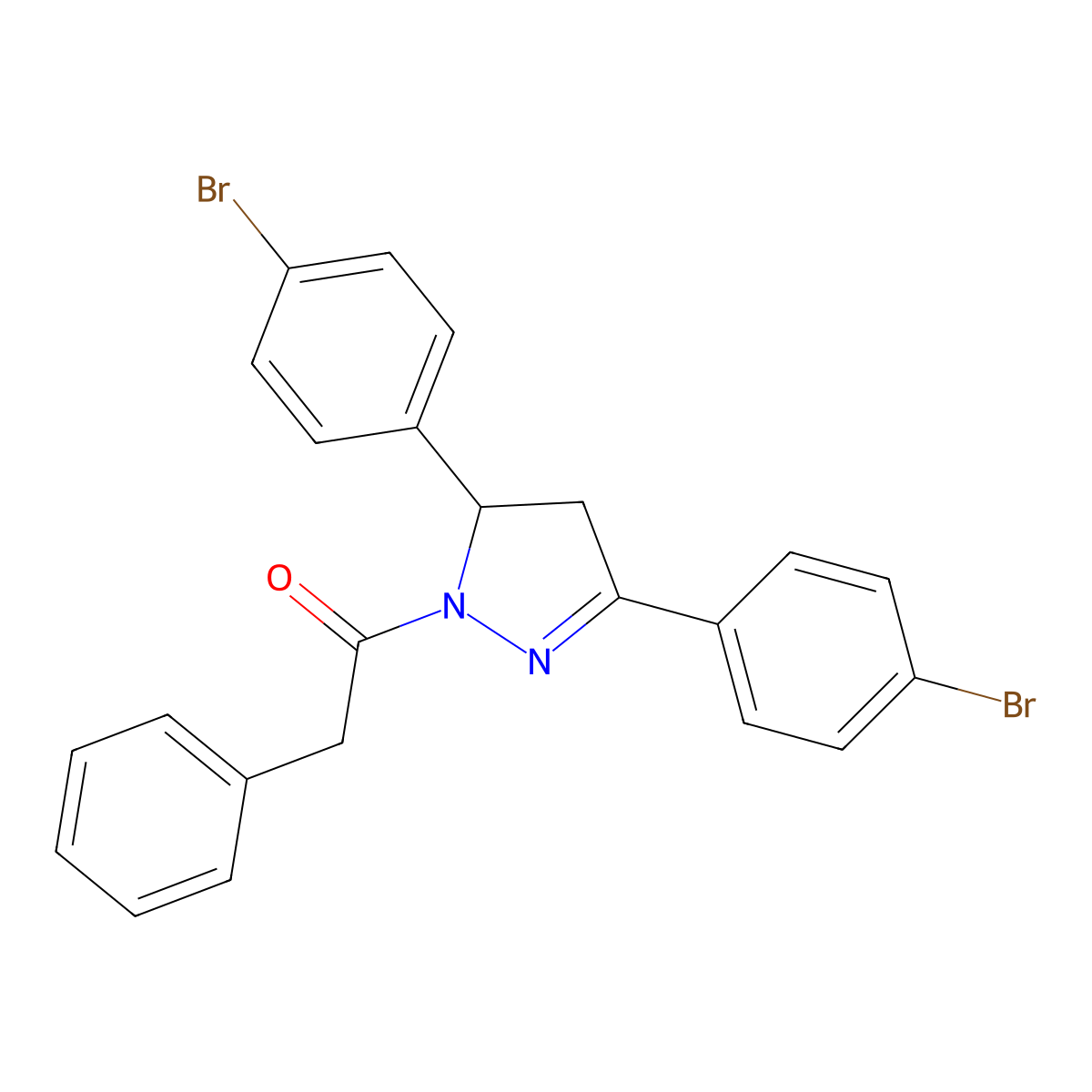 1-[3,5-Bis(4-bromophenyl)-3,4-dihydropyrazol-2-yl]-2-phenylethanone molecular structure, CAS 313398-30-0