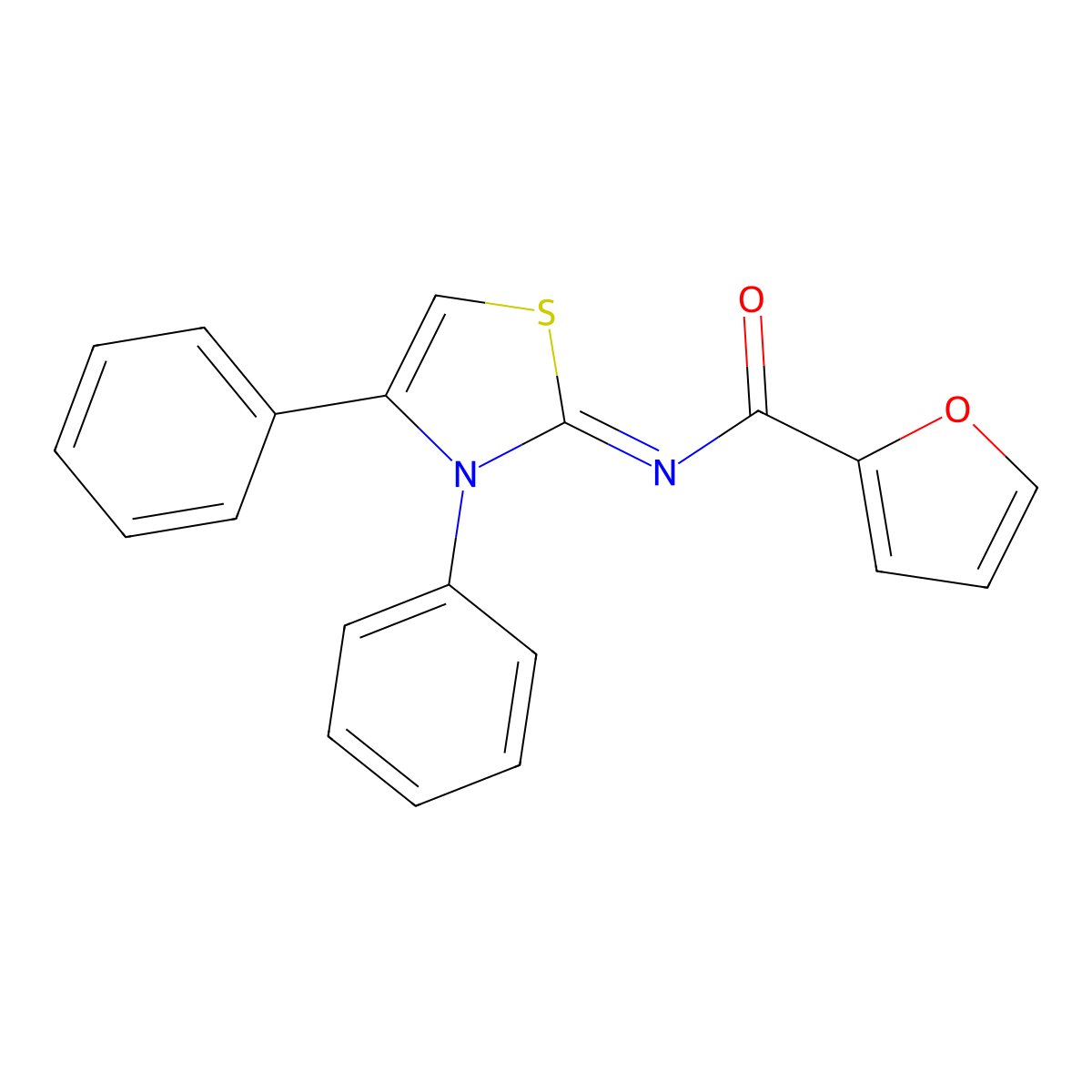(Z)-N-(3,4-diphenylthiazol-2(3H)-ylidene)furan-2-carboxamide molecular structure, CAS 313398-62-8