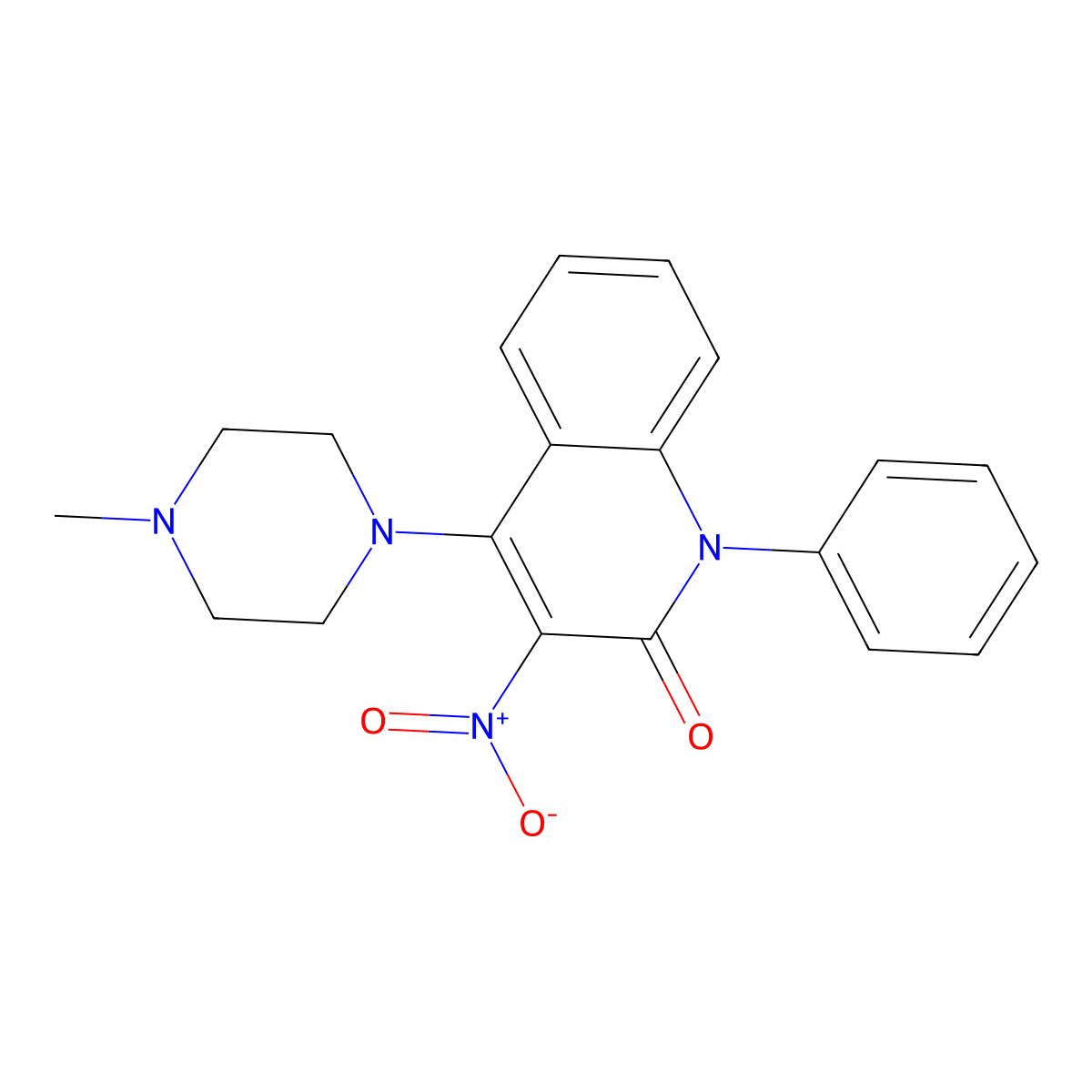 4-(4-methylpiperazin-1-yl)-3-nitro-1-phenylquinolin-2(1H)-one molecular structure, CAS 313398-96-8