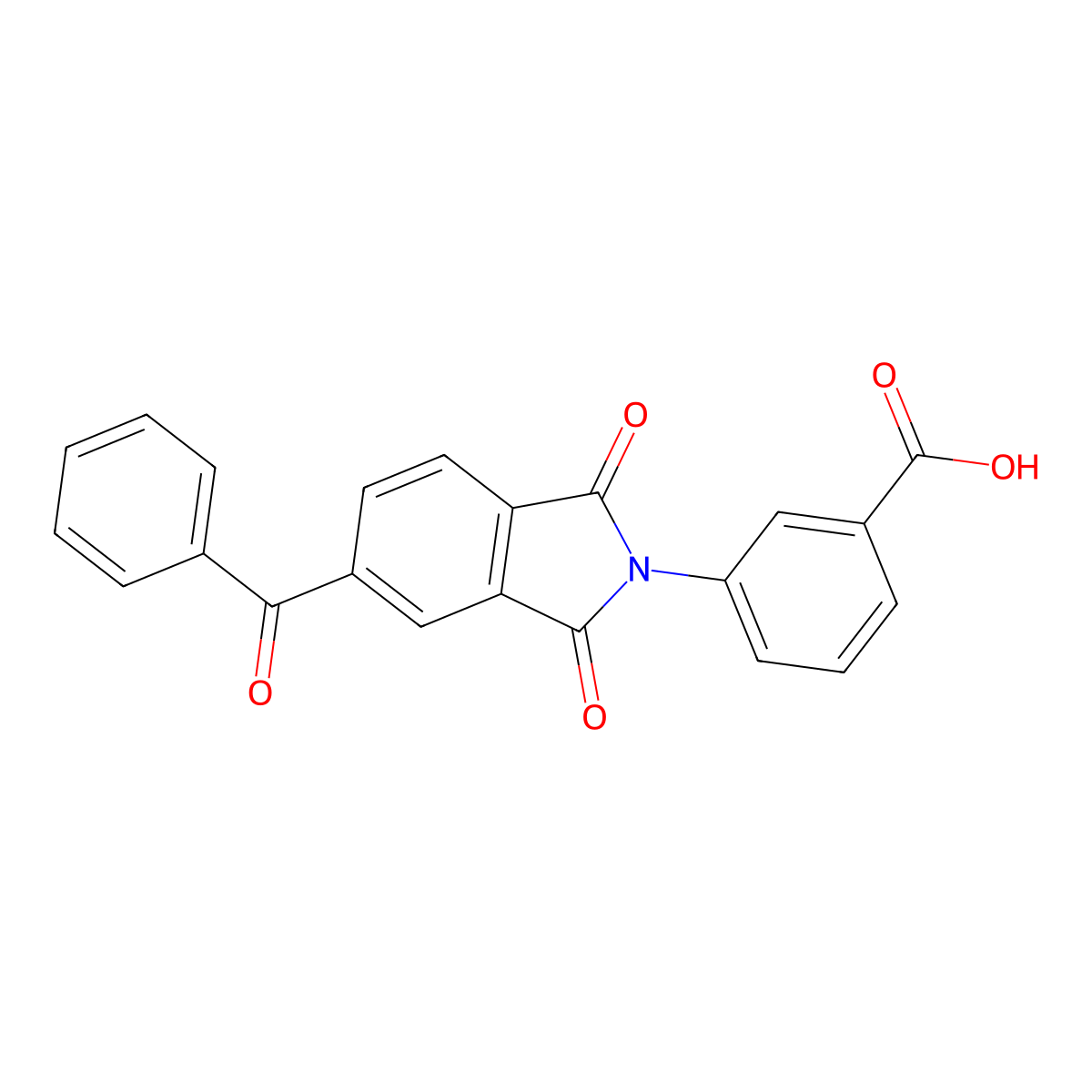 3-[1,3-dioxo-5-(phenylcarbonyl)-1,3-dihydro-2H-isoindol-2-yl]benzoic acid molecular structure, CAS 313399-25-6