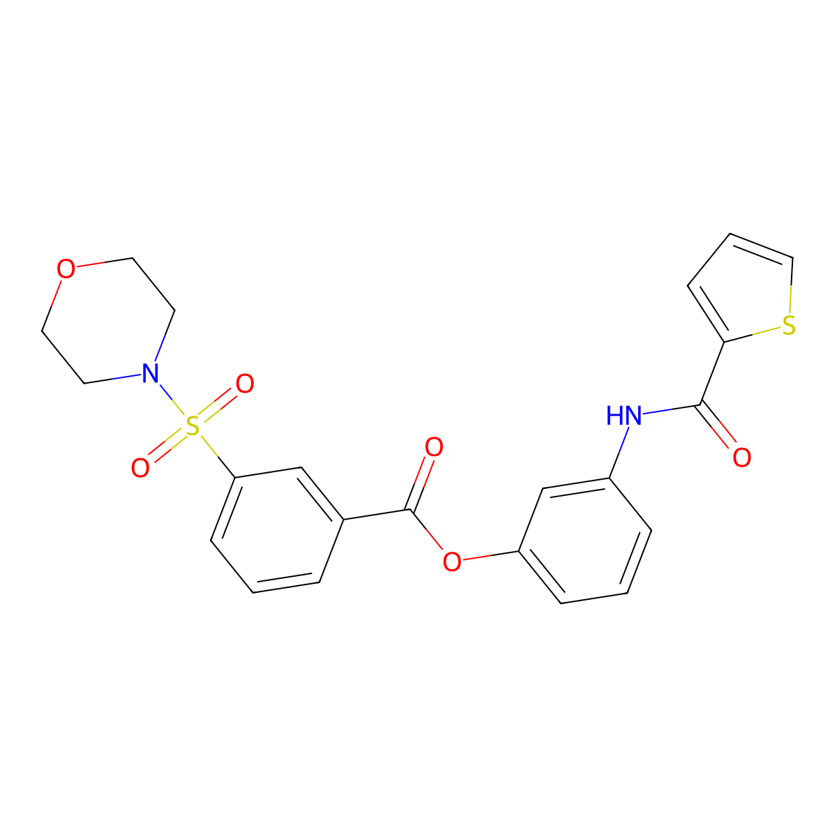 [3-(Thiophene-2-carbonylamino)phenyl] 3-morpholin-4-ylsulfonylbenzoate molecular structure, CAS 313399-46-1