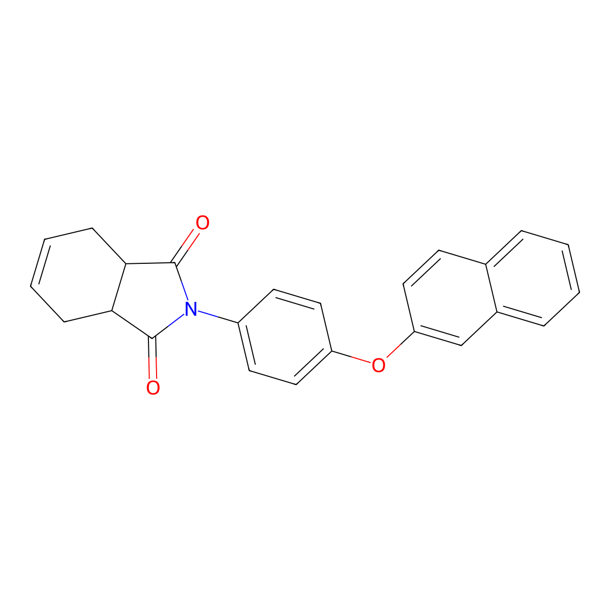 2-(4-Naphthalen-2-yloxyphenyl)-3a,4,7,7a-tetrahydroisoindole-1,3-dione molecular structure, CAS 313399-58-5