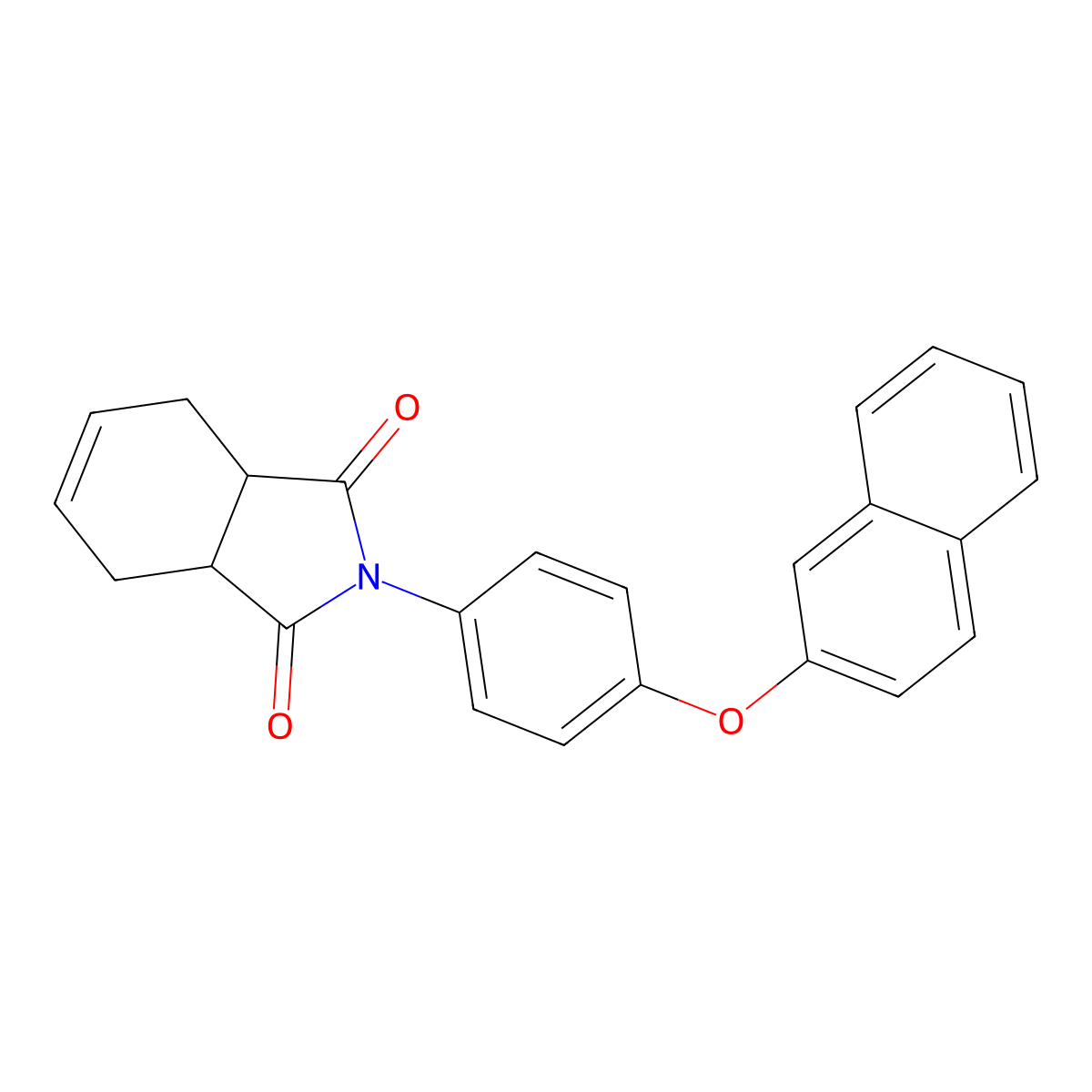 2-(4-Naphthalen-2-yloxyphenyl)-3a,4,7,7a-tetrahydroisoindole-1,3-dione molecular structure, CAS 313399-58-5