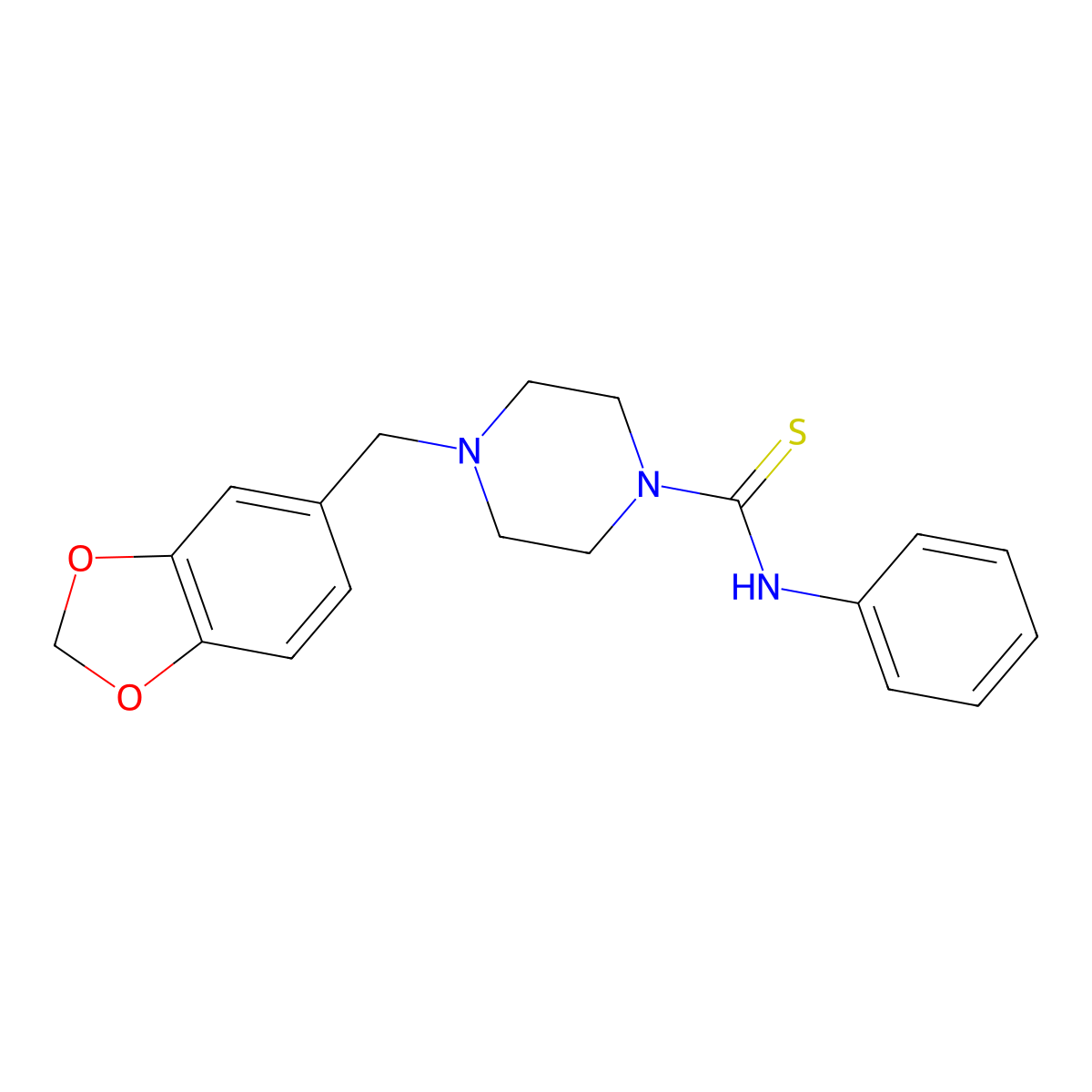 4-(1,3-benzodioxol-5-ylmethyl)-N-phenylpiperazine-1-carbothioamide molecular structure, CAS 313400-32-7