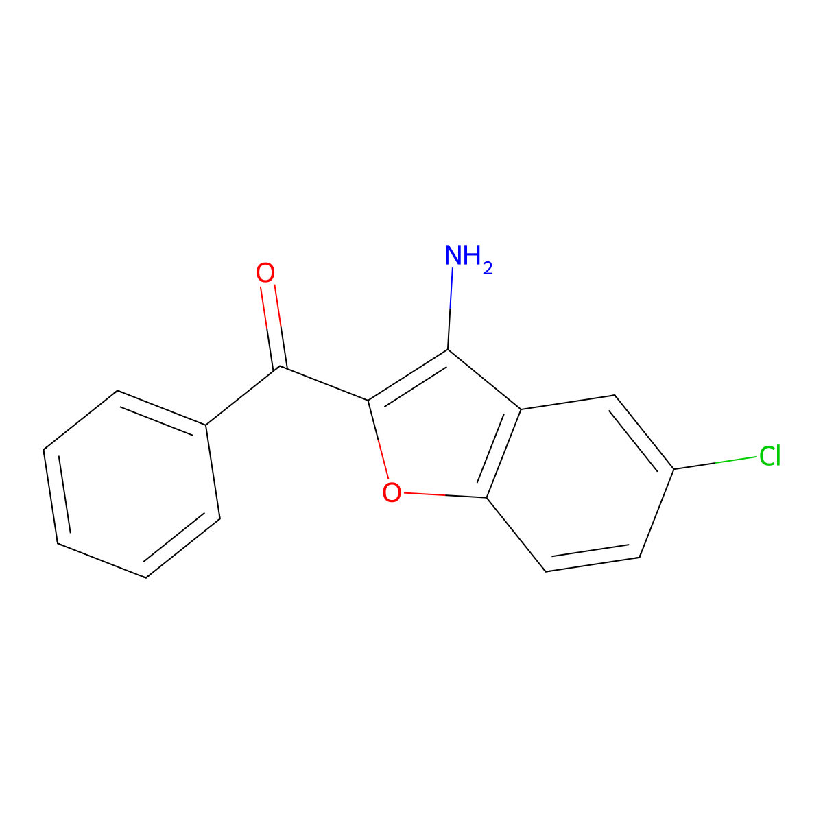 (3-Amino-5-chloro-1-benzofuran-2-yl)(phenyl)methanone molecular structure, CAS 313400-50-9