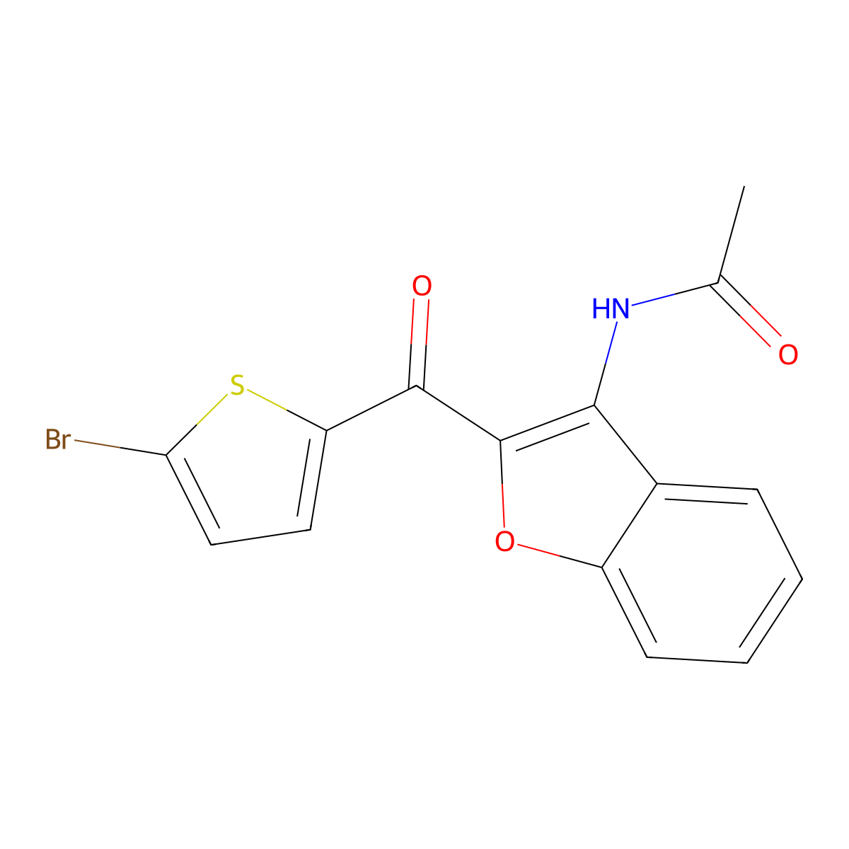 N-[2-(5-bromothiophene-2-carbonyl)-1-benzofuran-3-yl]acetamide molecular structure, CAS 313400-54-3