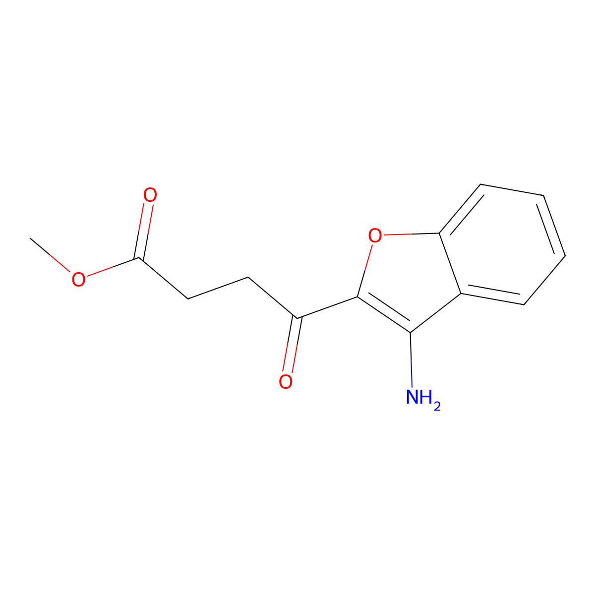 Methyl 4-(3-amino-1-benzofuran-2-yl)-4-oxobutanoate molecular structure, CAS 313400-56-5