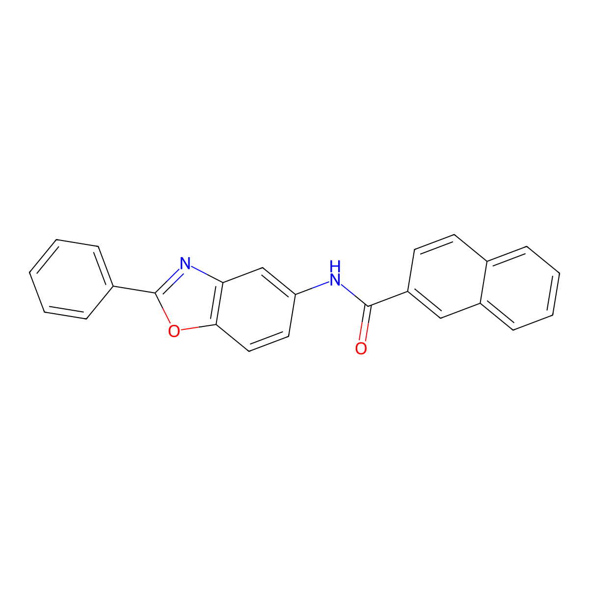 N-(2-phenyl-1,3-benzoxazol-5-yl)-2-naphthamide molecular structure, CAS 313400-76-9