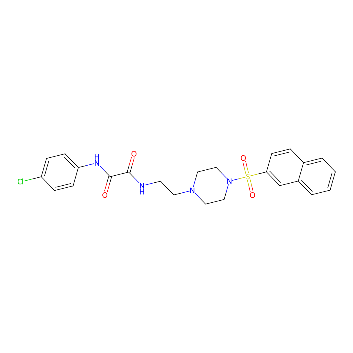 N'-(4-chlorophenyl)-N-[2-(4-naphthalen-2-ylsulfonylpiperazin-1-yl)ethyl]oxamide molecular structure, CAS 313401-31-9