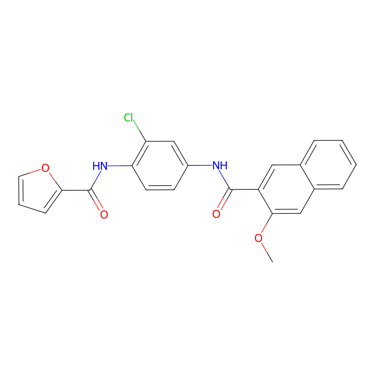 N-[2-chloro-4-[(3-methoxynaphthalene-2-carbonyl)amino]phenyl]furan-2-carboxamide molecular structure, CAS 313401-54-6