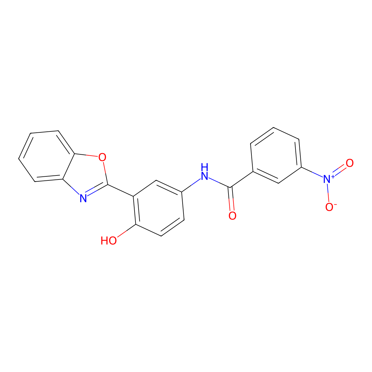 N-[3-(1,3-benzoxazol-2-yl)-4-hydroxyphenyl]-3-nitrobenzamide molecular structure, CAS 313402-21-0