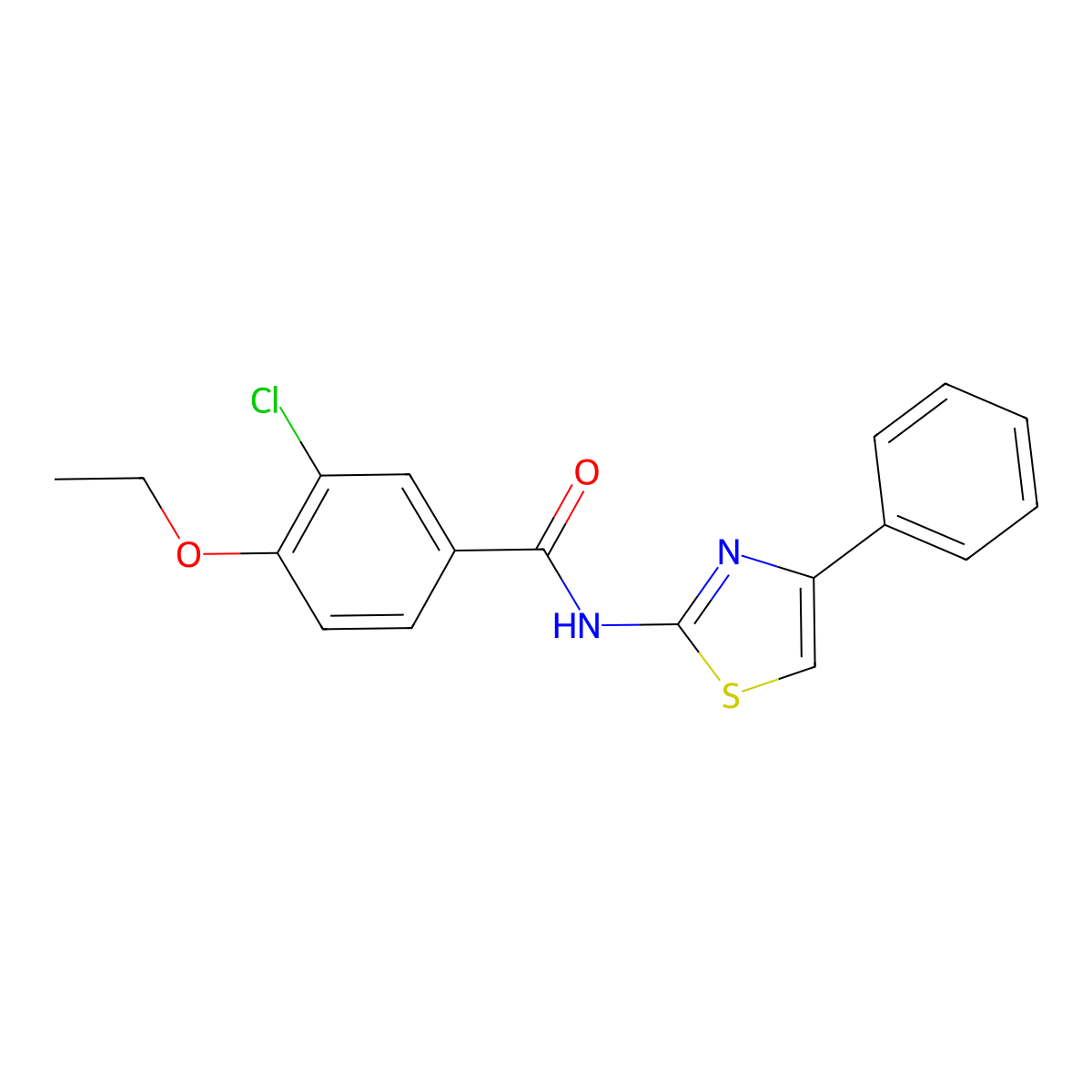 3-chloro-4-ethoxy-N-(4-phenyl-1,3-thiazol-2-yl)benzamide molecular structure, CAS 313402-25-4
