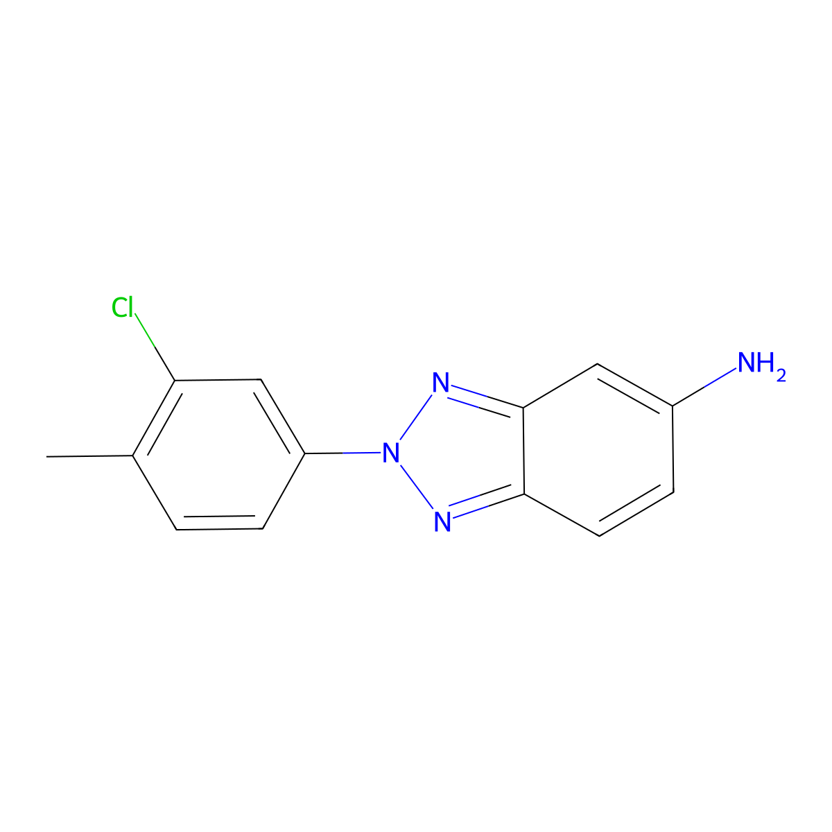 2-(3-chloro-4-methylphenyl)-2H-1,2,3-benzotriazol-5-amine molecular structure, CAS 313402-36-7
