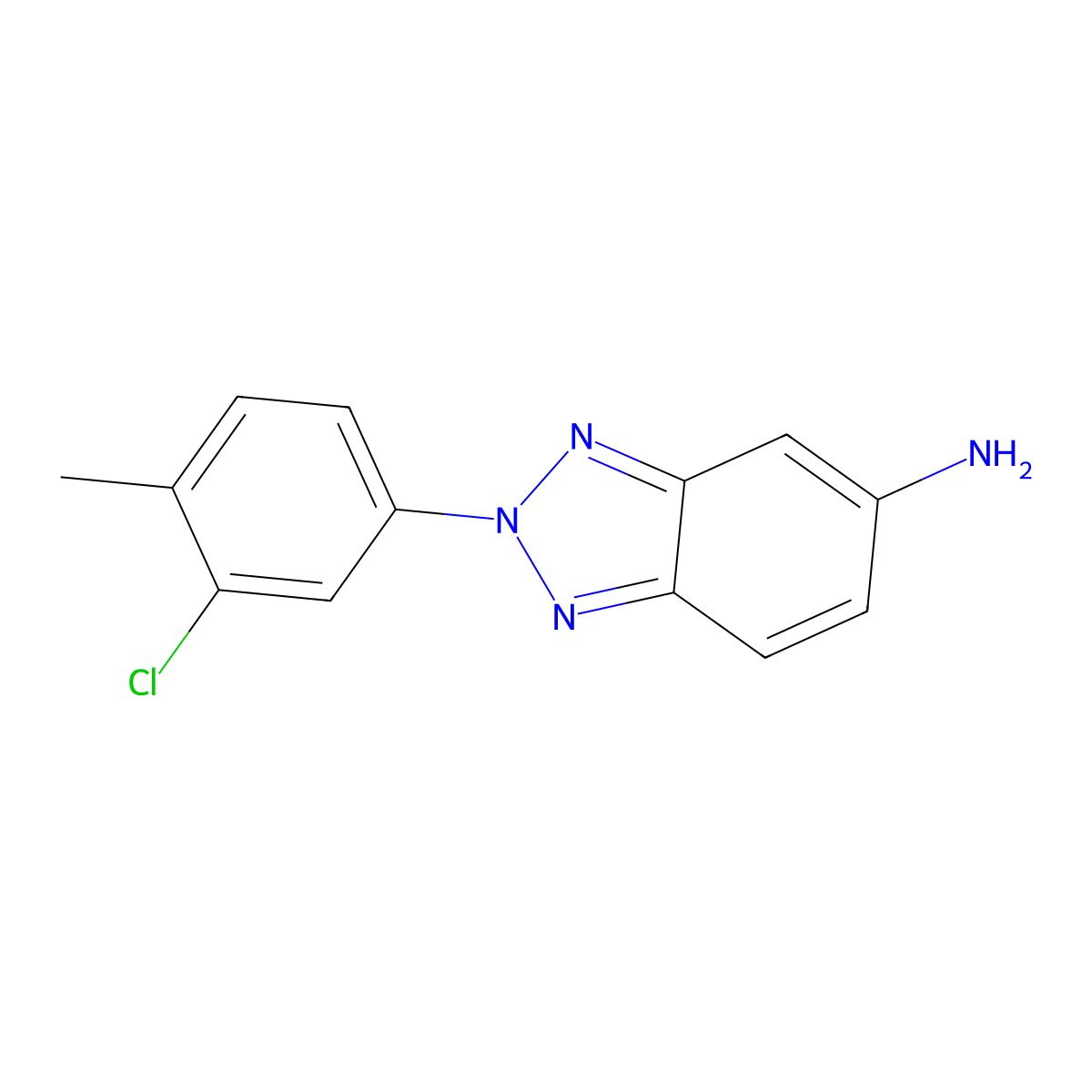 2-(3-chloro-4-methylphenyl)-2H-1,2,3-benzotriazol-5-amine molecular structure, CAS 313402-36-7