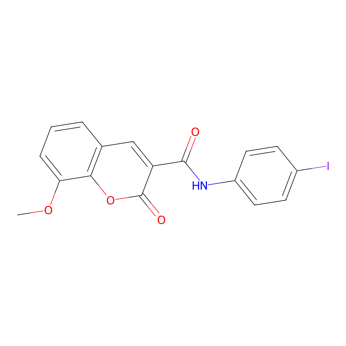 N-(4-iodophenyl)-8-methoxy-2-oxo-2H-chromene-3-carboxamide molecular structure, CAS 313402-44-7
