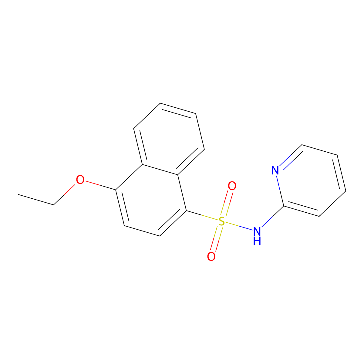 4-ethoxy-N-pyridin-2-ylnaphthalene-1-sulfonamide molecular structure, CAS 313402-54-9