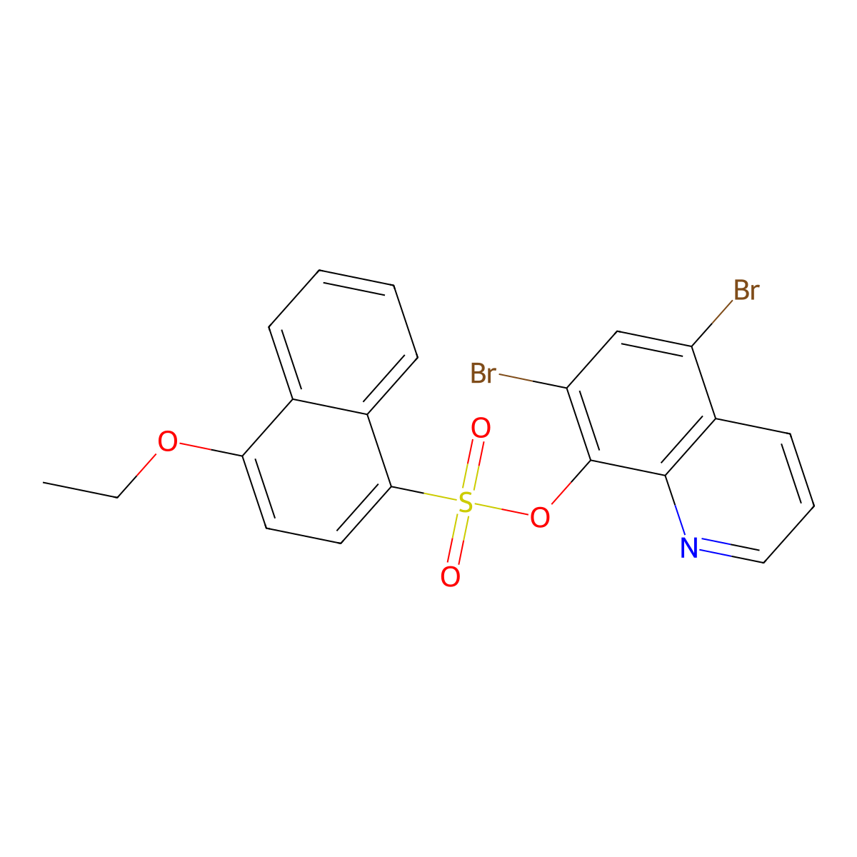 5,7-Dibromo-8-quinolyl 4-ethoxynaphthalenesulfonate molecular structure, CAS 313402-56-1