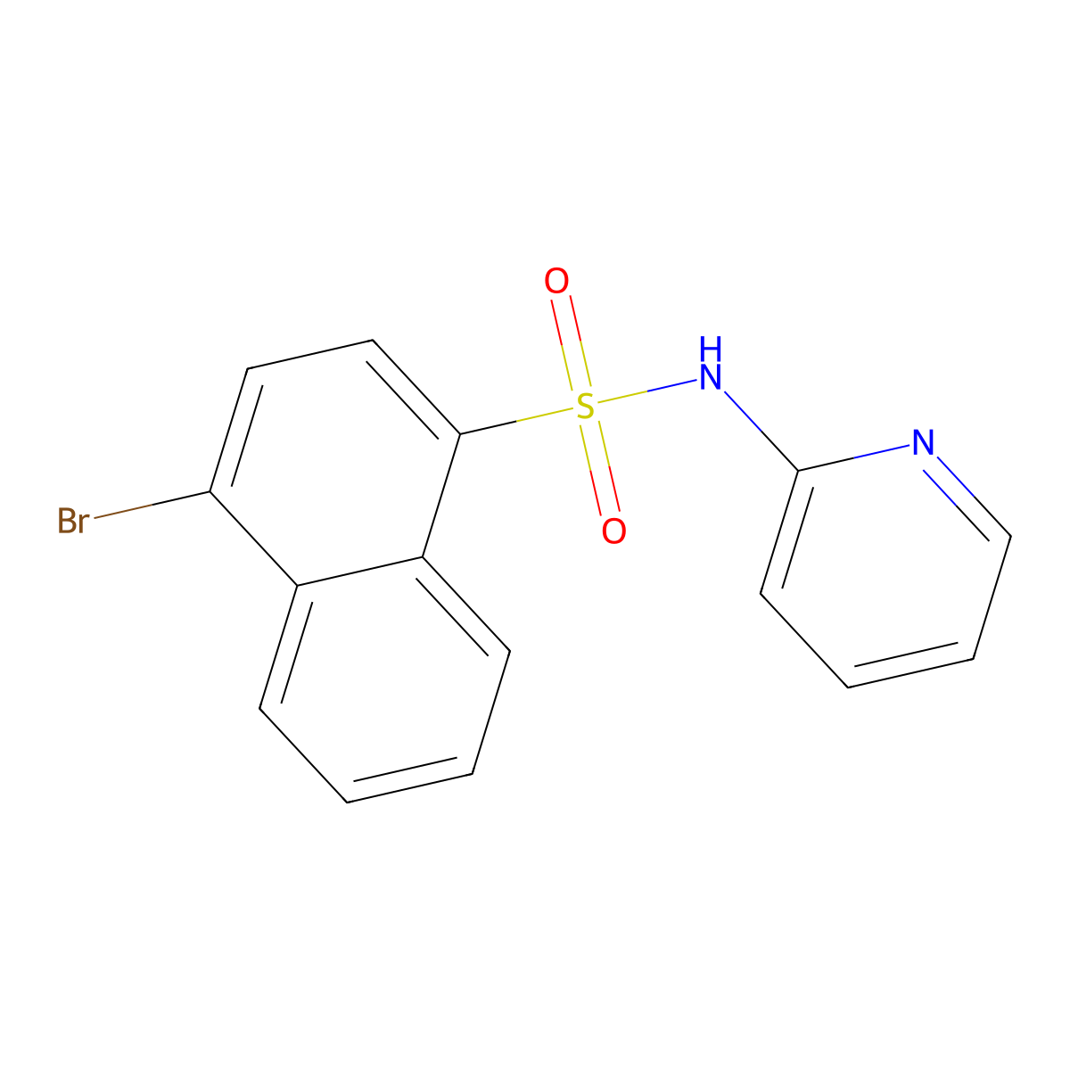 4-bromo-N-(pyridin-2-yl)naphthalene-1-sulfonamide molecular structure, CAS 313402-60-7