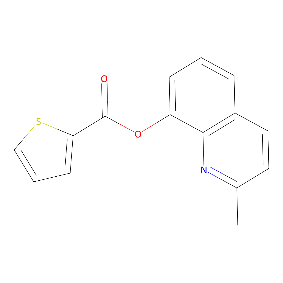 2-Methylquinolin-8-yl thiophene-2-carboxylate molecular structure, CAS 313402-62-9