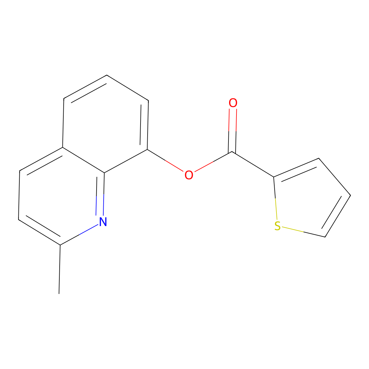 2-Methylquinolin-8-yl thiophene-2-carboxylate molecular structure, CAS 313402-62-9