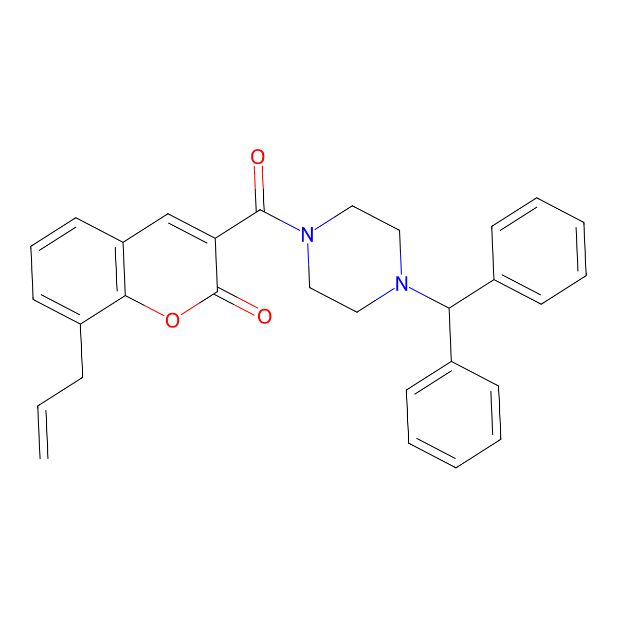 3-(4-Benzhydrylpiperazine-1-carbonyl)-8-prop-2-enylchromen-2-one molecular structure, CAS 313402-68-5