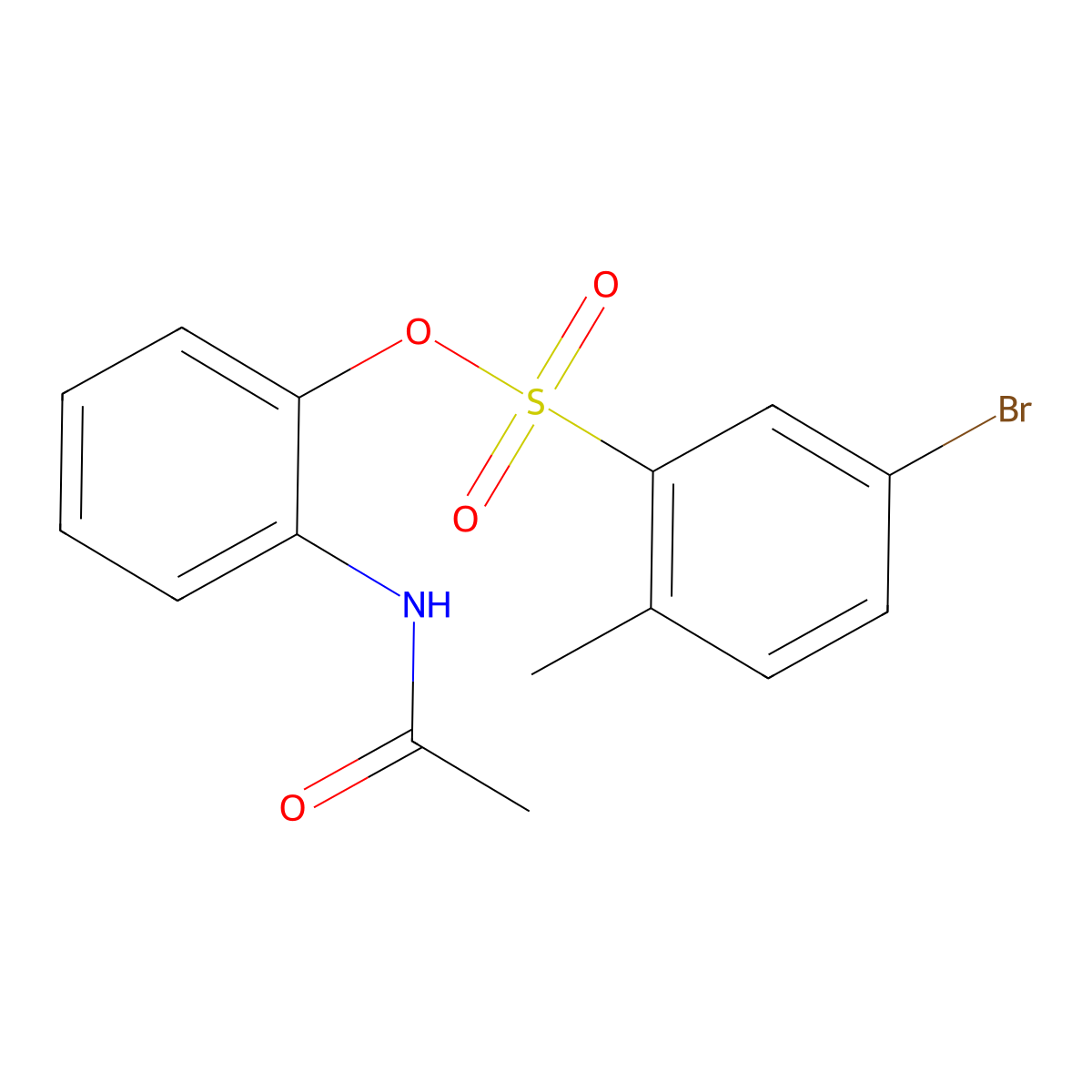 2-(Acetylamino)phenyl 5-bromo-2-methylbenzenesulfonate molecular structure, CAS 313402-84-5