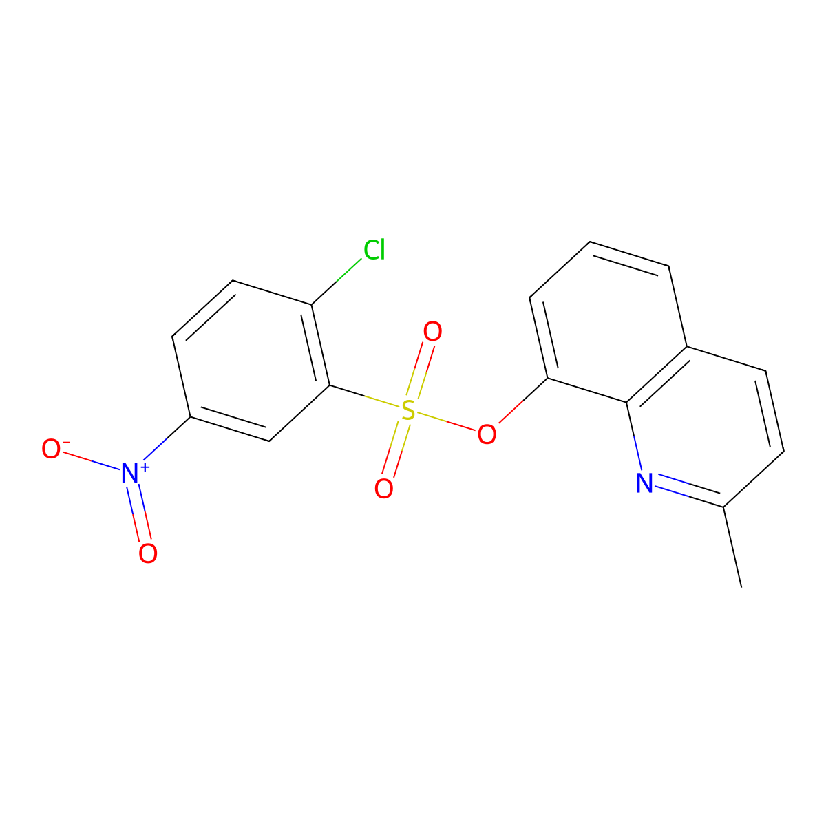 2-Methyl-8-quinolyl 2-chloro-5-nitrobenzenesulfonate molecular structure, CAS 313402-94-7