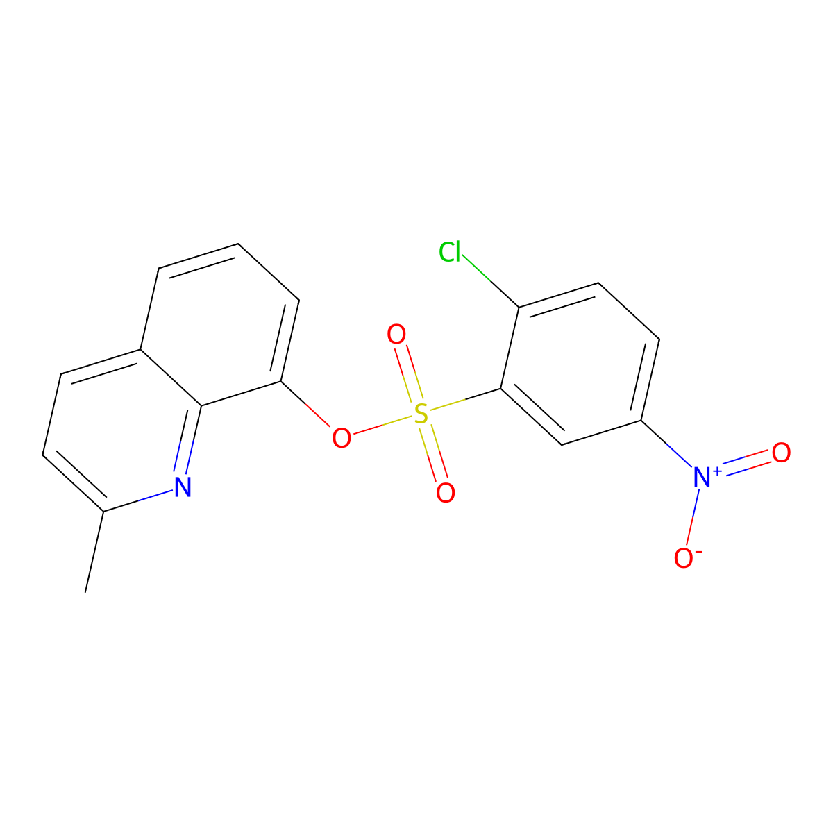 2-Methyl-8-quinolyl 2-chloro-5-nitrobenzenesulfonate molecular structure, CAS 313402-94-7