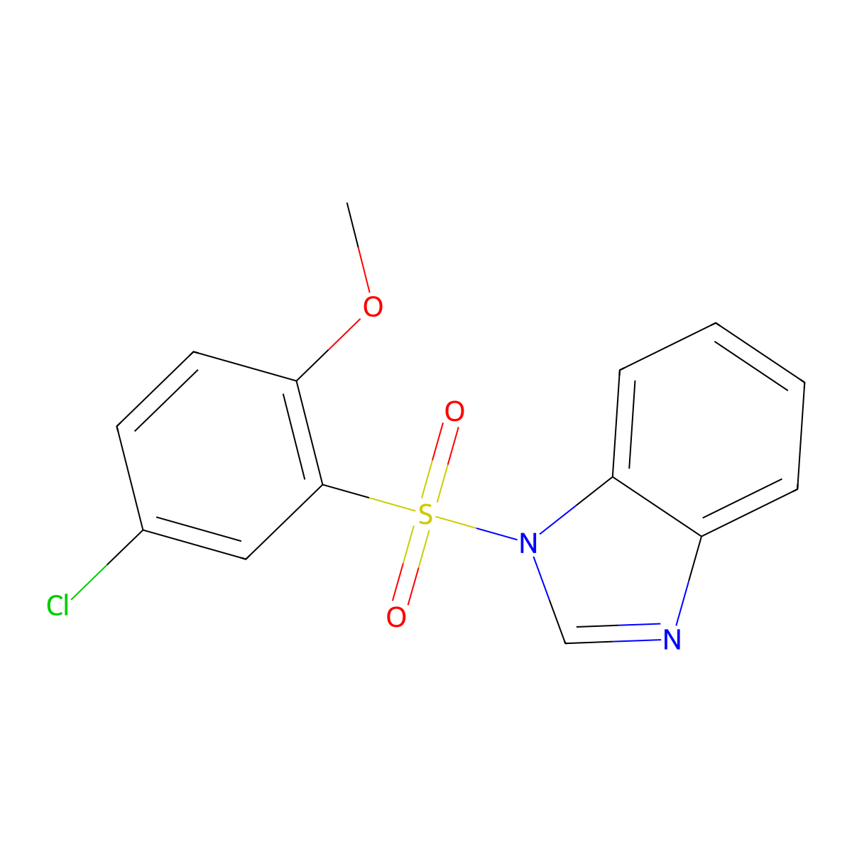 1-(5-Chloro-2-methoxyphenyl)sulfonylbenzimidazole molecular structure, CAS 313402-96-9