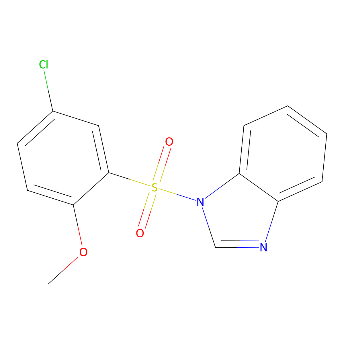 1-(5-Chloro-2-methoxyphenyl)sulfonylbenzimidazole molecular structure, CAS 313402-96-9
