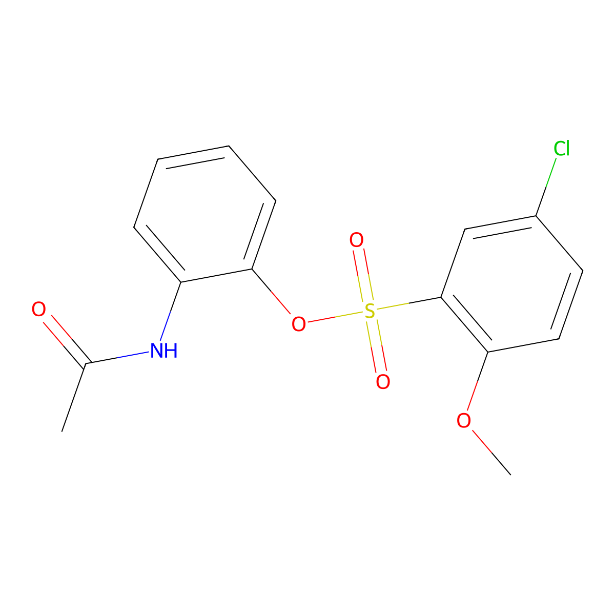 2-Acetamidophenyl 5-chloro-2-methoxybenzene-1-sulfonate molecular structure, CAS 313402-98-1