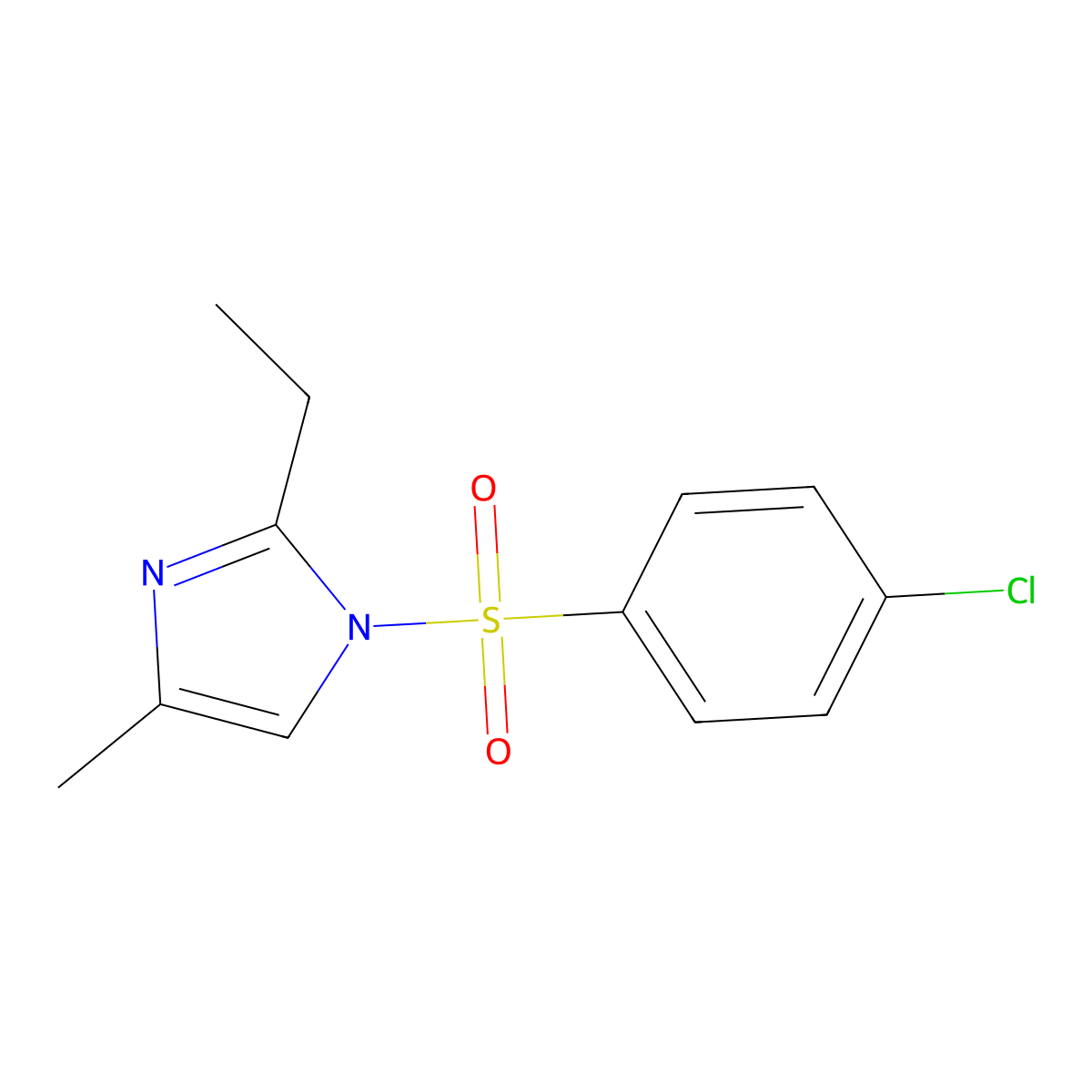 1-(4-Chlorophenyl)sulfonyl-2-ethyl-4-methylimidazole molecular structure, CAS 313403-05-3