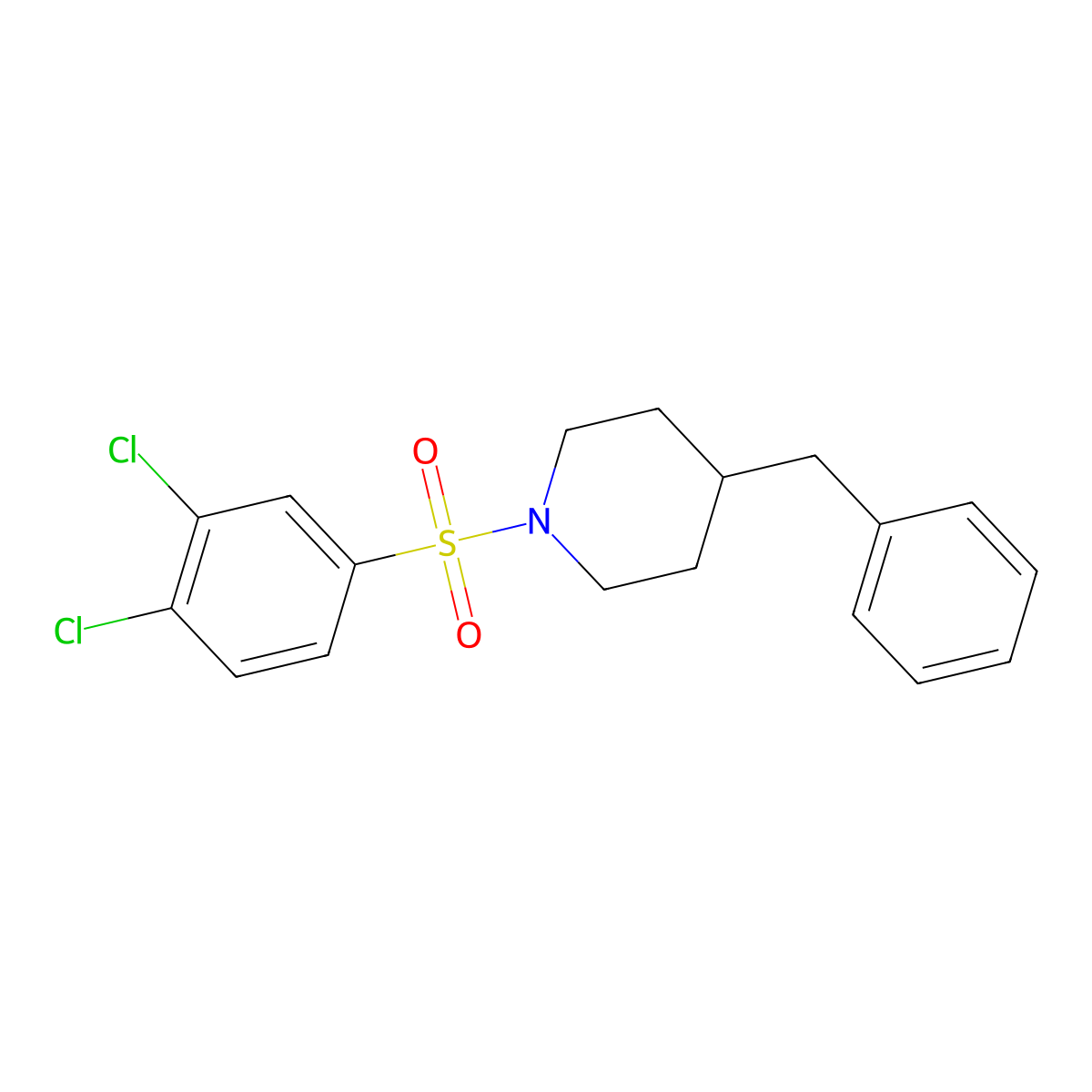 4-Benzyl-1-(3,4-dichlorobenzenesulfonyl)piperidine molecular structure, CAS 313403-09-7