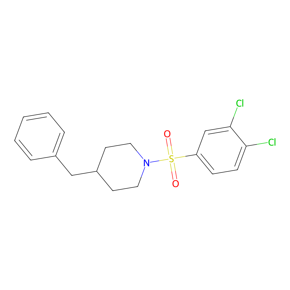 4-Benzyl-1-(3,4-dichlorobenzenesulfonyl)piperidine molecular structure, CAS 313403-09-7