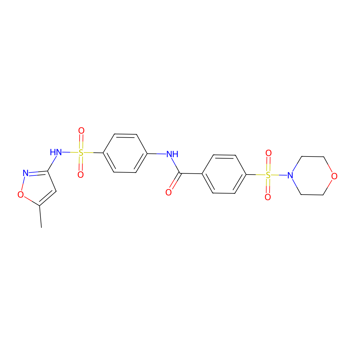 N-(4-(N-(5-methylisoxazol-3-yl)sulfamoyl)phenyl)-4-(morpholinosulfonyl)benzamide molecular structure, CAS 313403-31-5