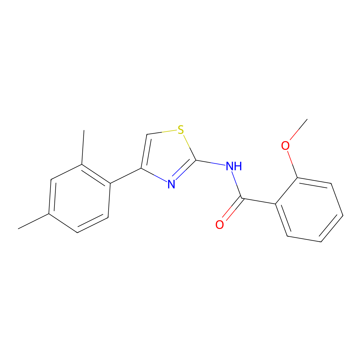 N-[4-(2,4-dimethylphenyl)-1,3-thiazol-2-yl]-2-methoxybenzamide molecular structure, CAS 313403-33-7
