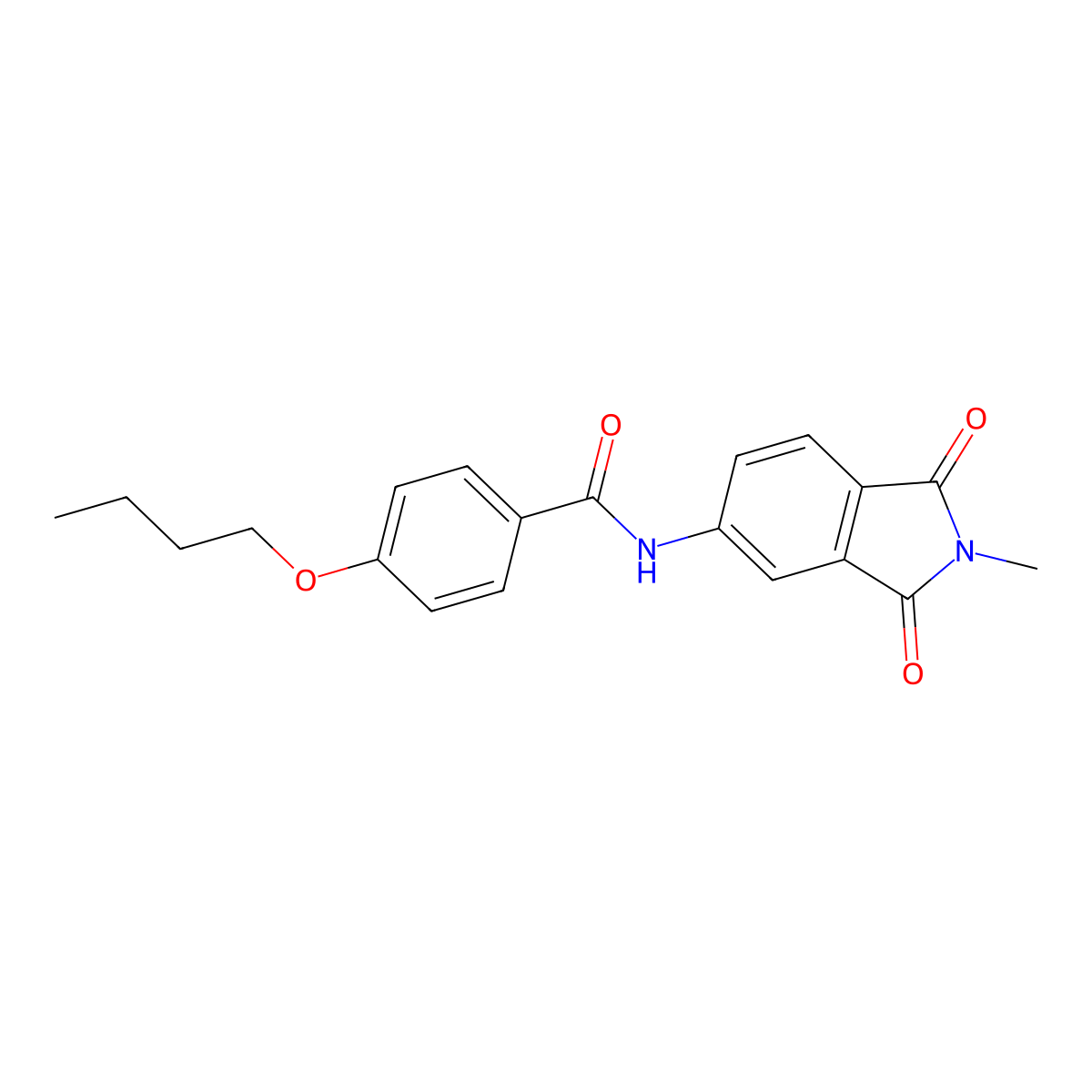 4-butoxy-N-(2-methyl-1,3-dioxoisoindol-5-yl)benzamide molecular structure, CAS 313403-34-8