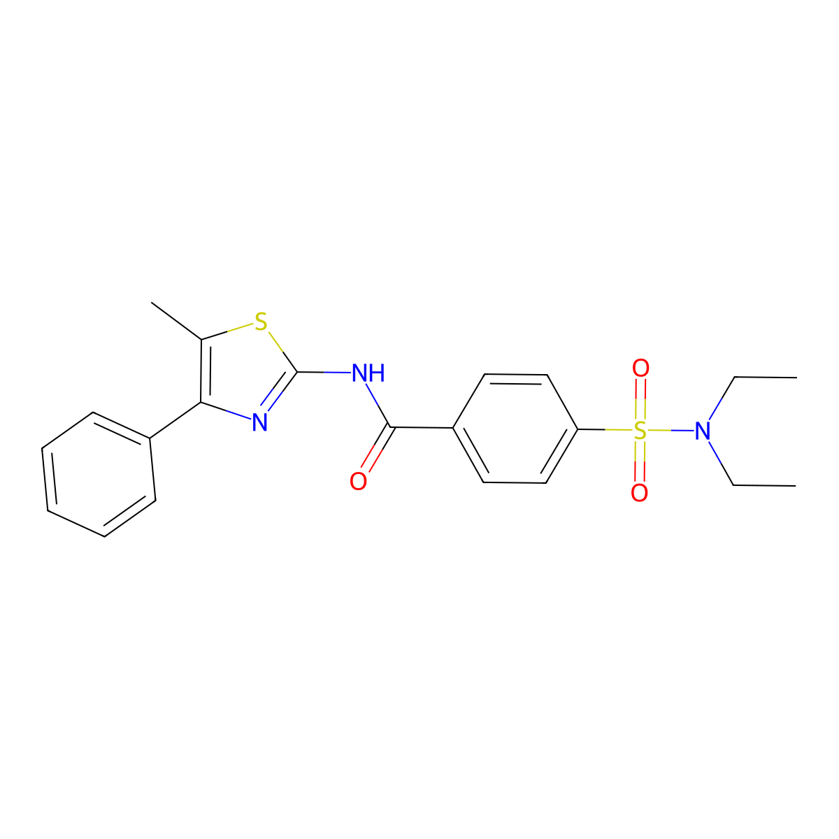 4-(diethylsulfamoyl)-N-(5-methyl-4-phenyl-1,3-thiazol-2-yl)benzamide molecular structure, CAS 313403-41-7