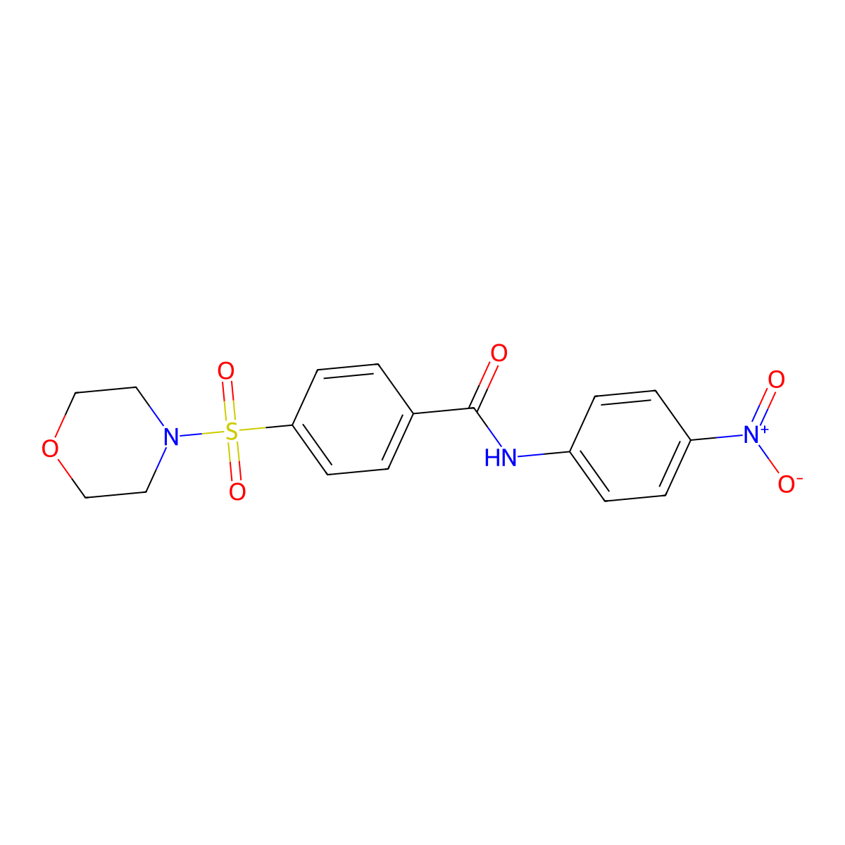 4-(morpholinosulfonyl)-N-(4-nitrophenyl)benzamide molecular structure, CAS 313403-44-0