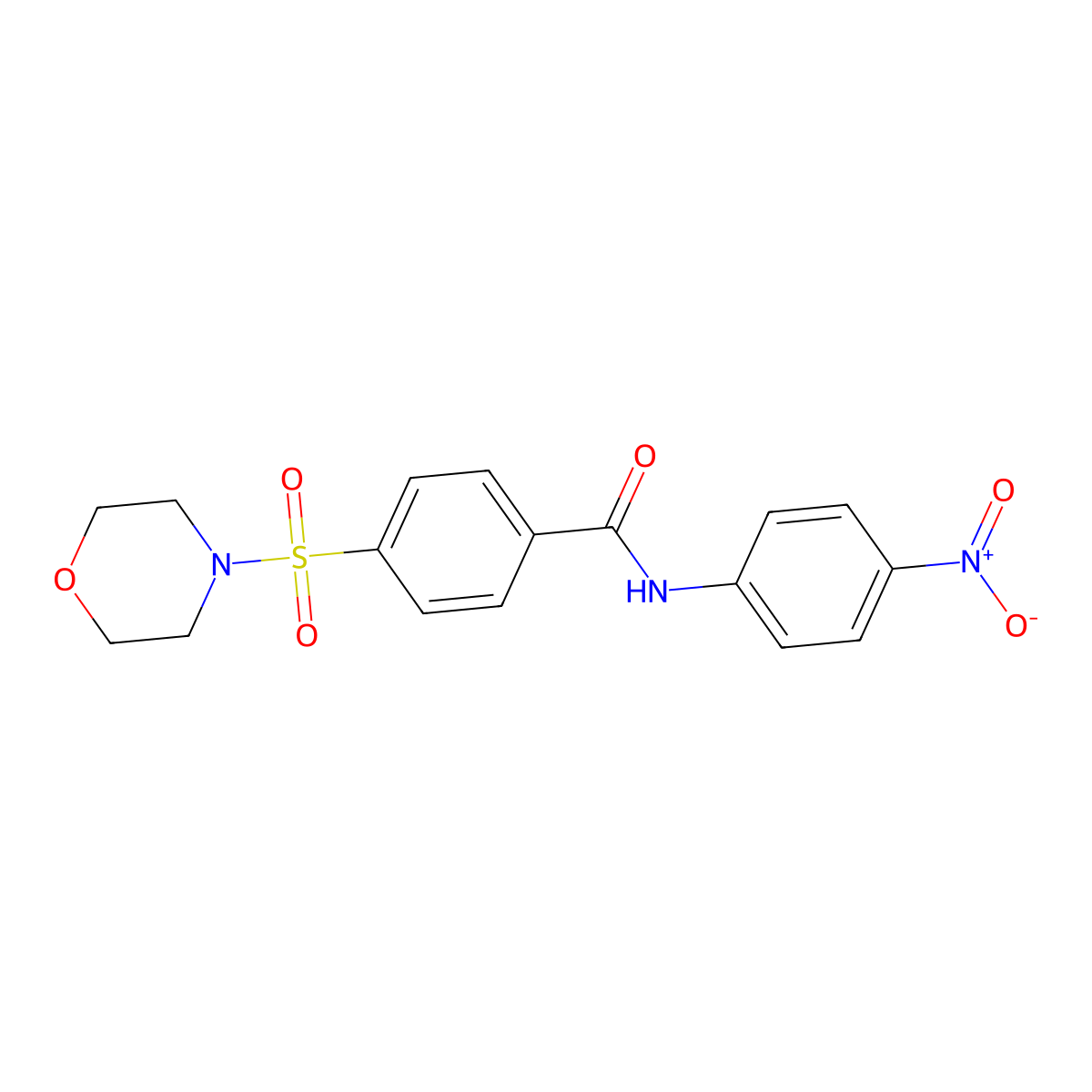 4-(morpholinosulfonyl)-N-(4-nitrophenyl)benzamide molecular structure, CAS 313403-44-0
