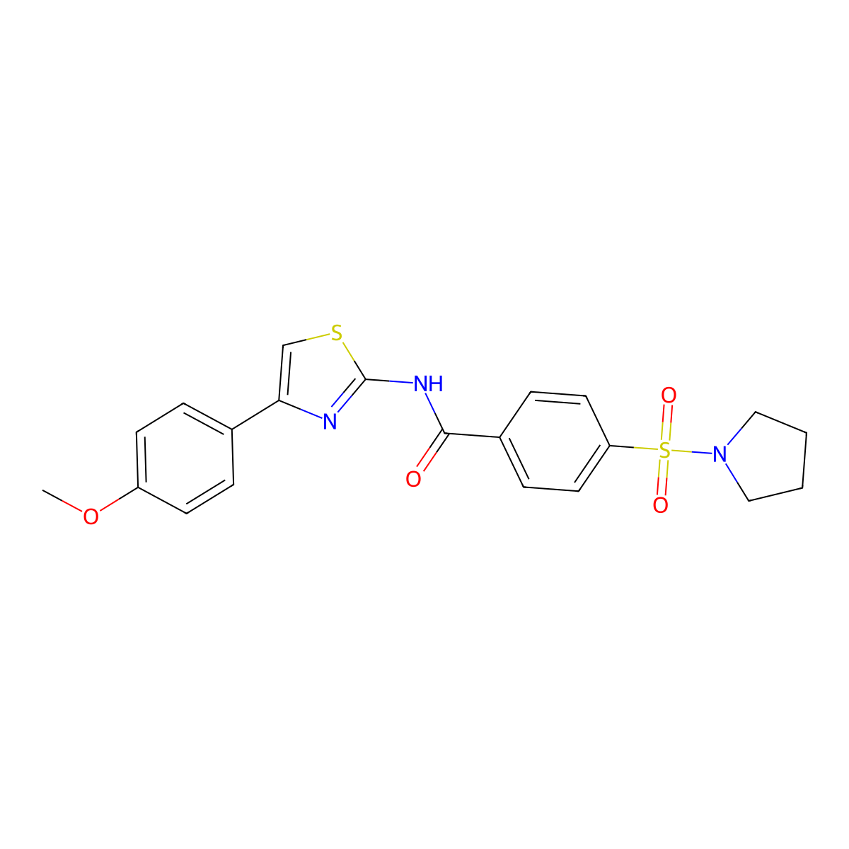 N-(4-(4-methoxyphenyl)thiazol-2-yl)-4-(pyrrolidin-1-ylsulfonyl)benzamide molecular structure, CAS 313403-48-4