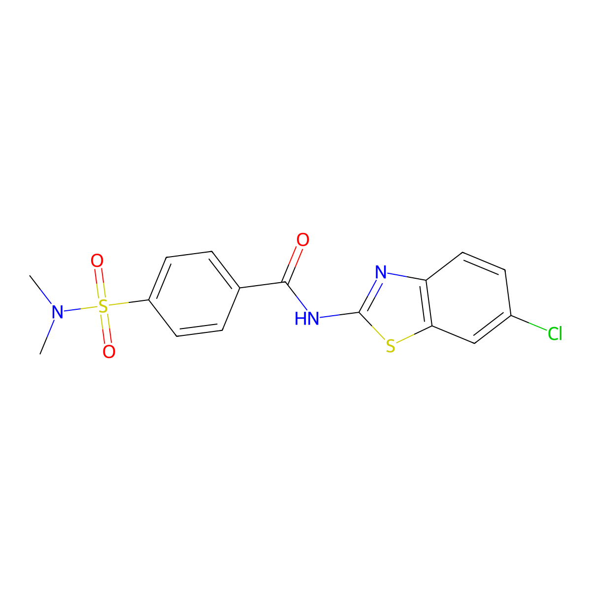 N-(6-chloro-1,3-benzothiazol-2-yl)-4-(dimethylsulfamoyl)benzamide molecular structure, CAS 313403-55-3