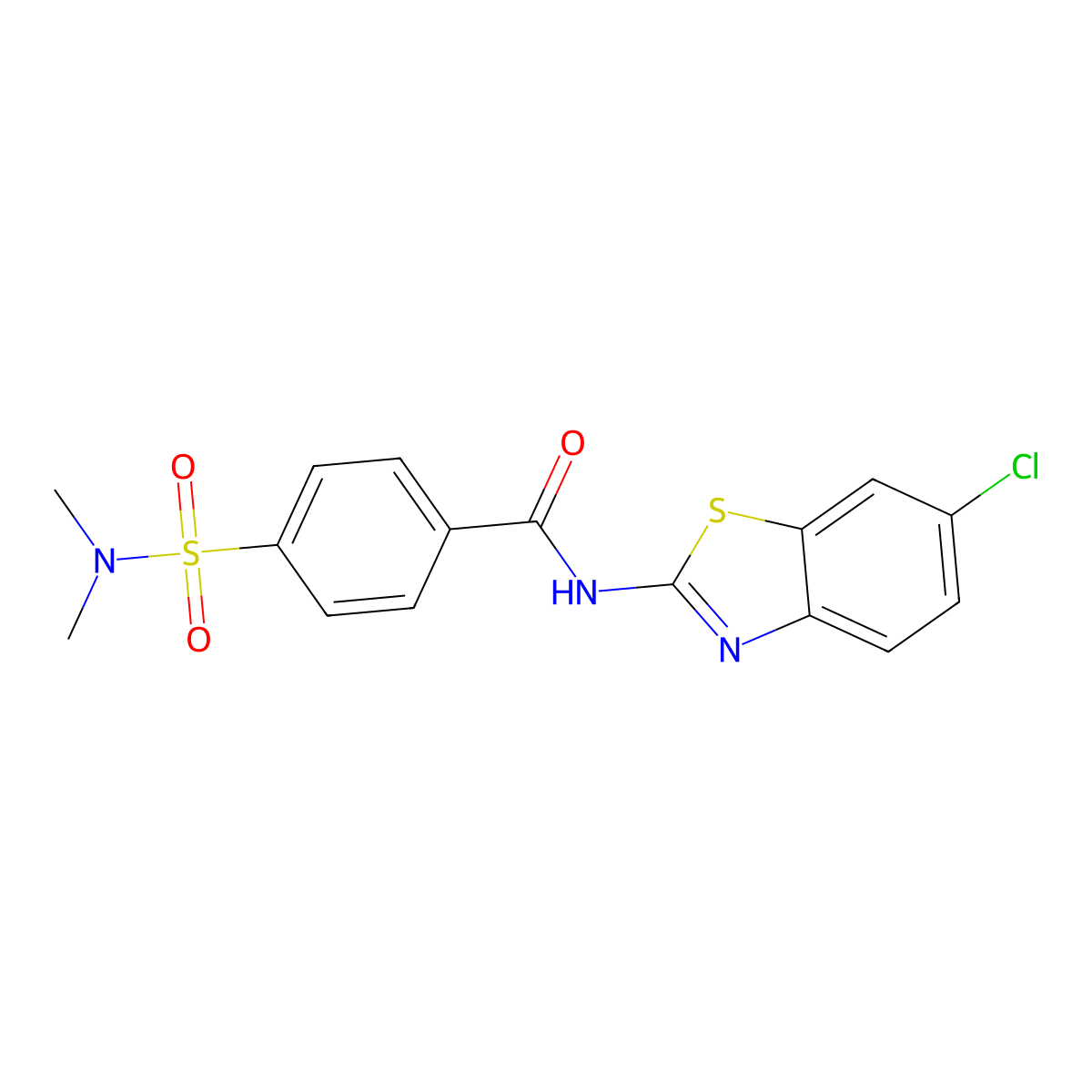 N-(6-chloro-1,3-benzothiazol-2-yl)-4-(dimethylsulfamoyl)benzamide molecular structure, CAS 313403-55-3